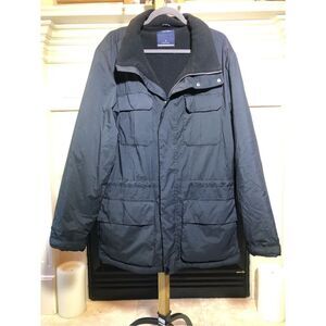 Nautica Men’s Black Zip Up and Snap Button Coat Size XL